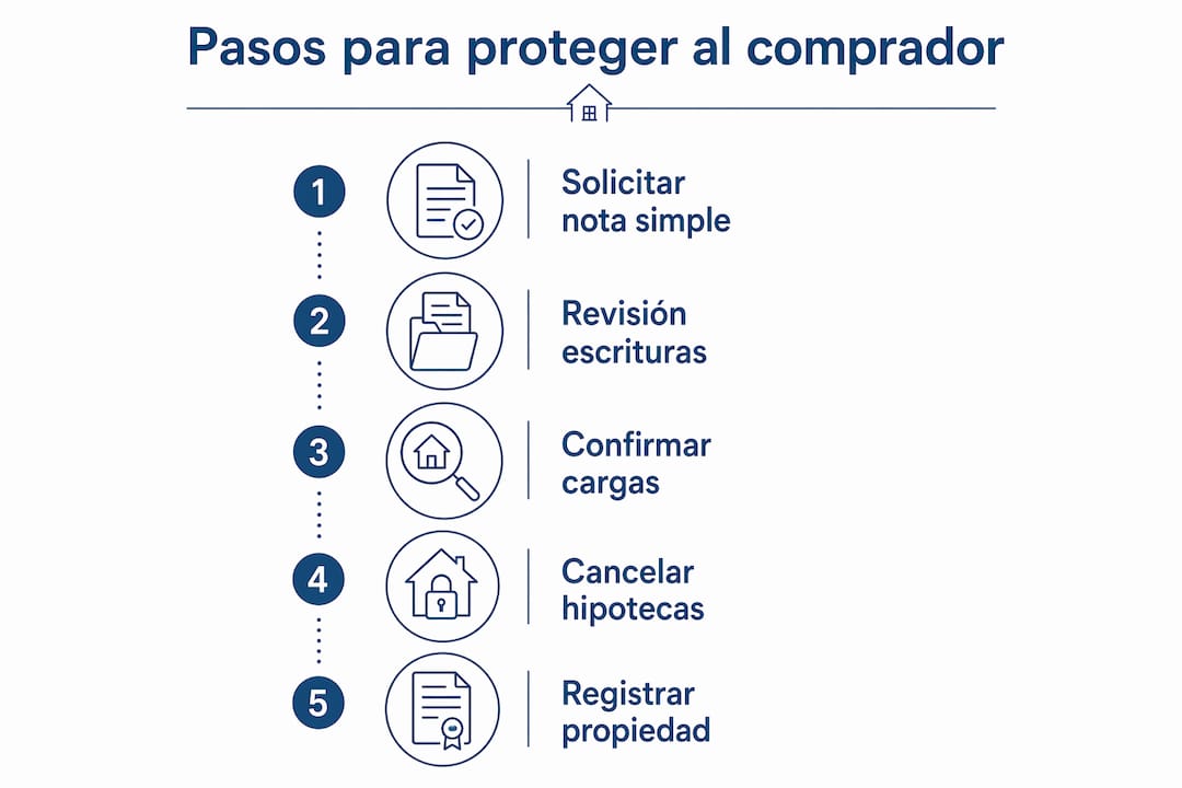 Infografía con recomendaciones clave para asegurar la protección del comprador