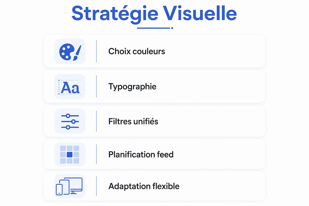 Découvrez notre infographie qui détaille les étapes essentielles pour créer une identité visuelle harmonieuse sur Instagram.