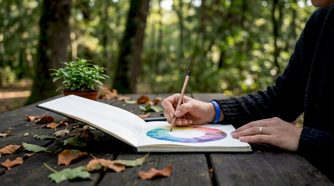 Des mains en train de créer une palette de couleurs inspirée par l’univers d’Instagram
