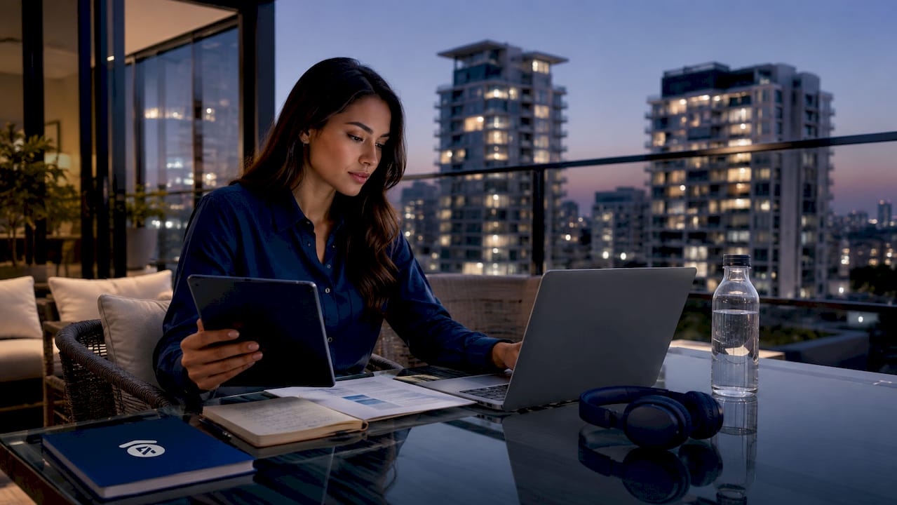 Experto en gestión inmobiliaria que aprovecha las últimas herramientas tecnológicas para optimizar su trabajo.