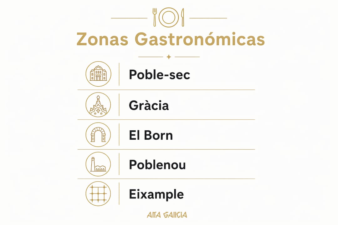 Guía visual sobre la evolución de las zonas gastronómicas de Barcelona
