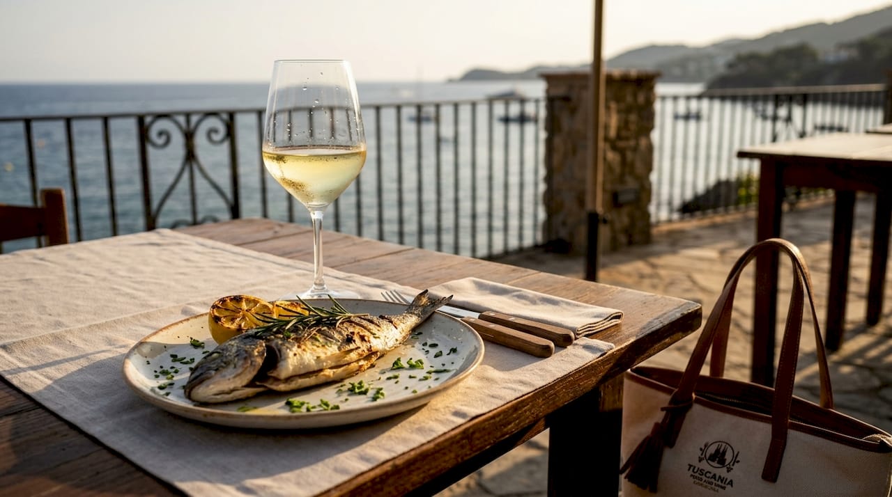 Disfruta de una auténtica experiencia mediterránea con un buen vino blanco y pescado a la brasa, todo un clásico para los amantes de la gastronomía del mar.