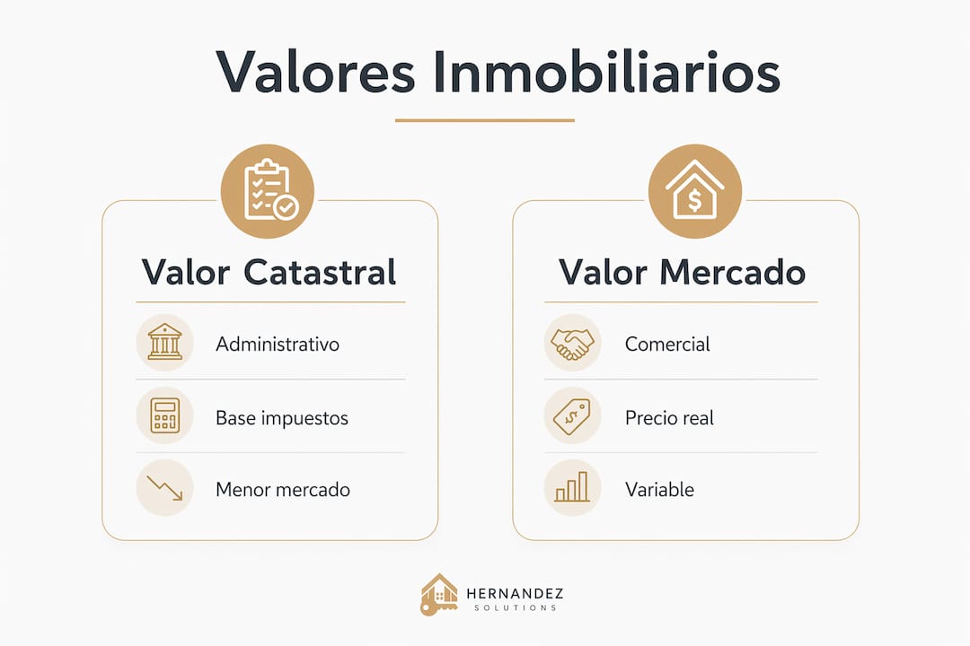 Infografía: diferencias clave entre el valor catastral y el valor de mercado
