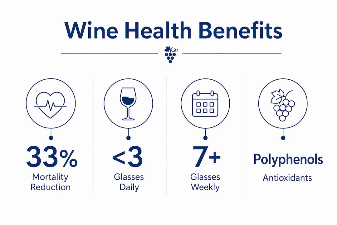 Infographic showing Mediterranean wine health statistics