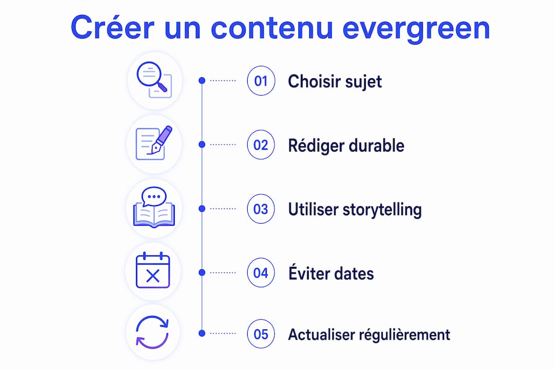 Infographie : les étapes clés pour créer un contenu intemporel