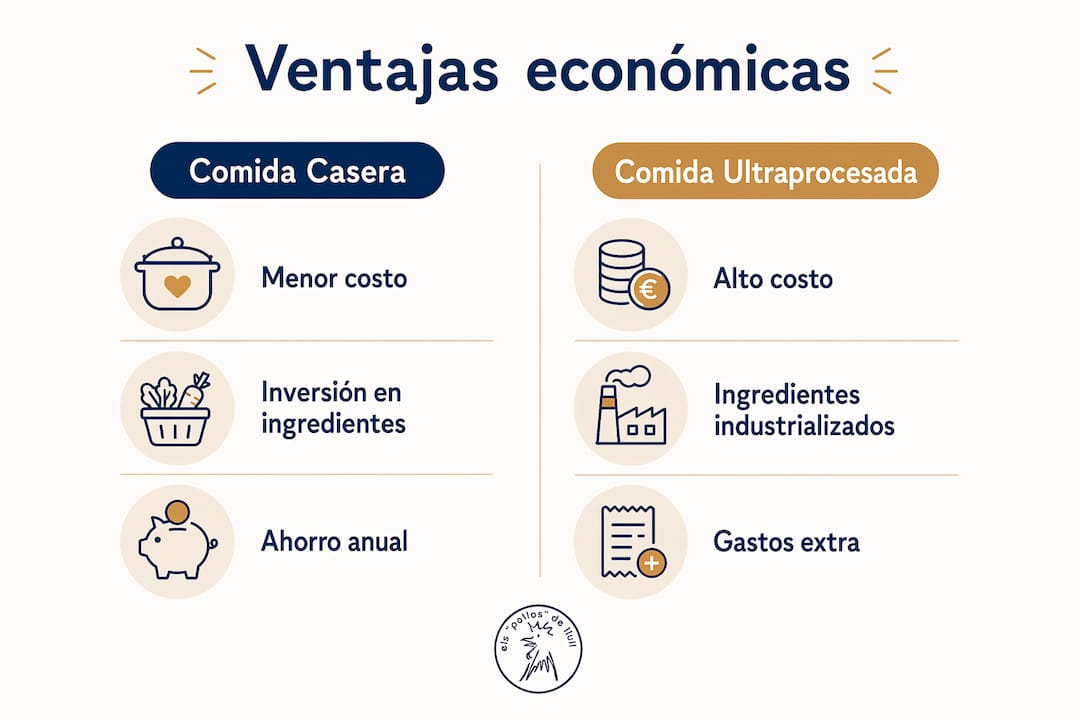 Infografía: ¿Qué sale más barato? Cocinar en casa frente a comprar productos ultraprocesados