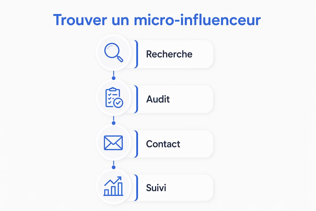 Infographie : les différentes étapes pour identifier des micro-influenceurs