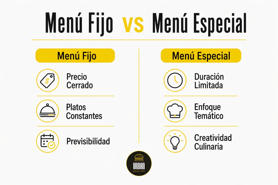 Infografía: diferencias entre menú del día y menú especial