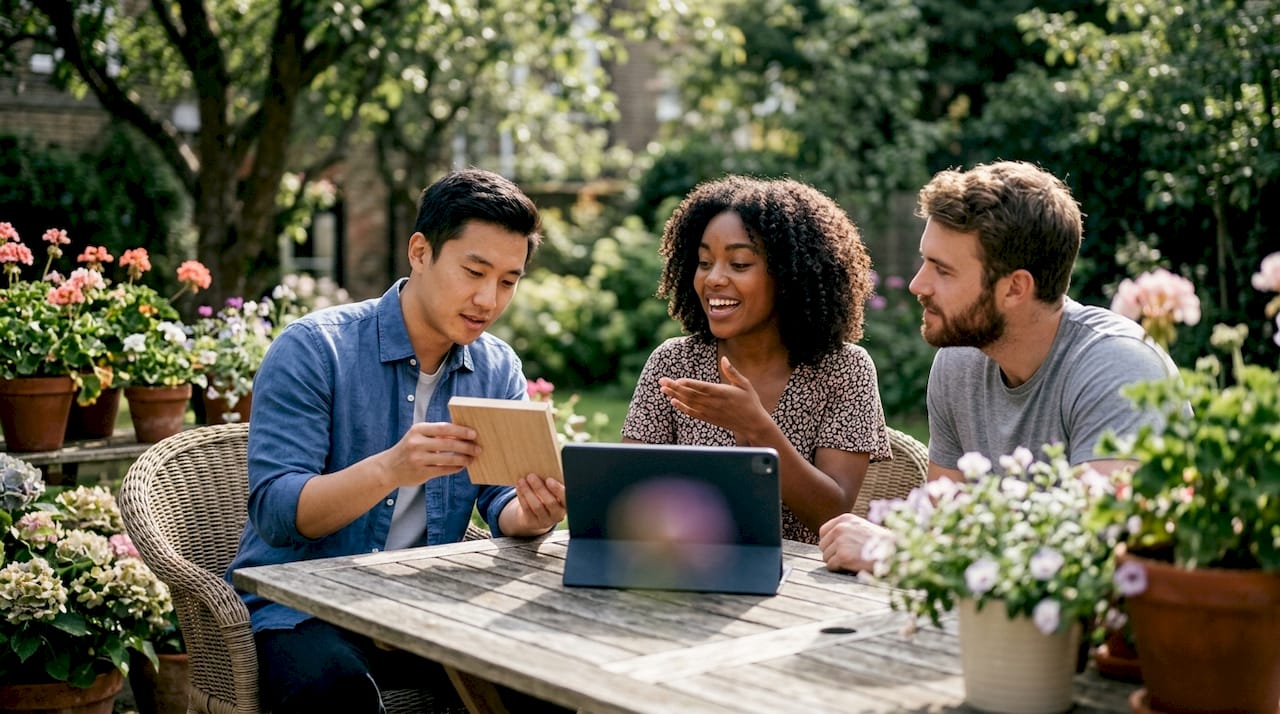 Des amis réunis pour regarder ensemble une session de live shopping sur TikTok