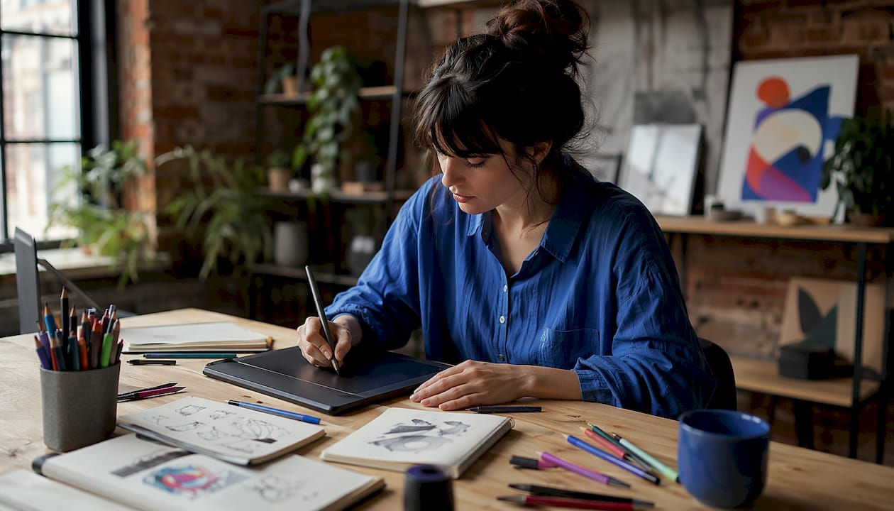 Création typographique à l’aide d’une tablette graphique