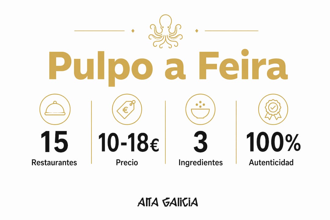 Descubre en esta infografía los datos más interesantes sobre el pulpo a feira en Barcelona.