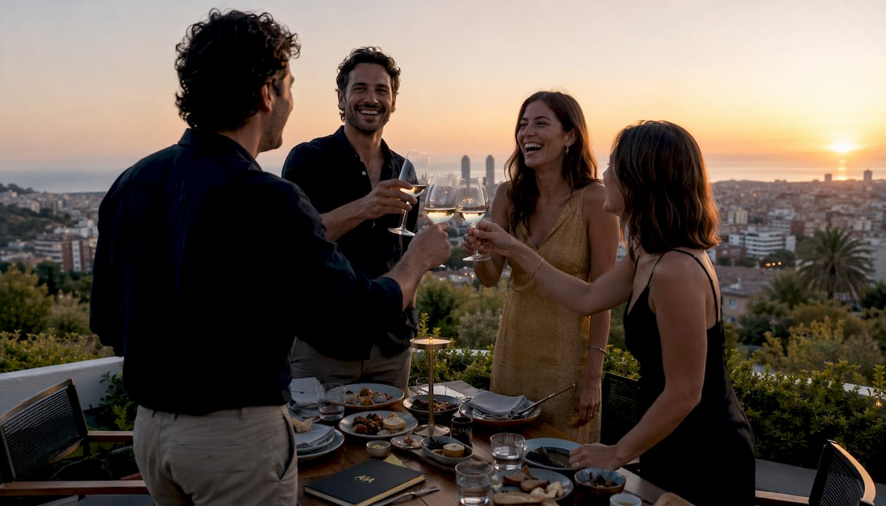 Disfruta de una cena en una terraza con impresionantes vistas a Barcelona