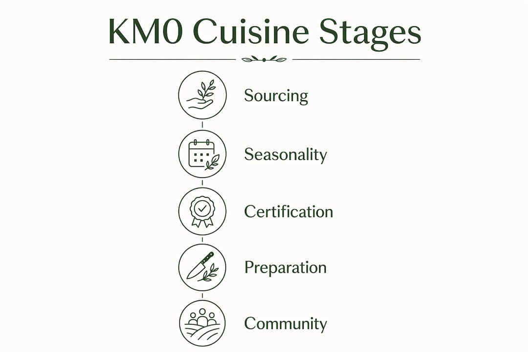 Infographic showing KM0 cuisine five stages