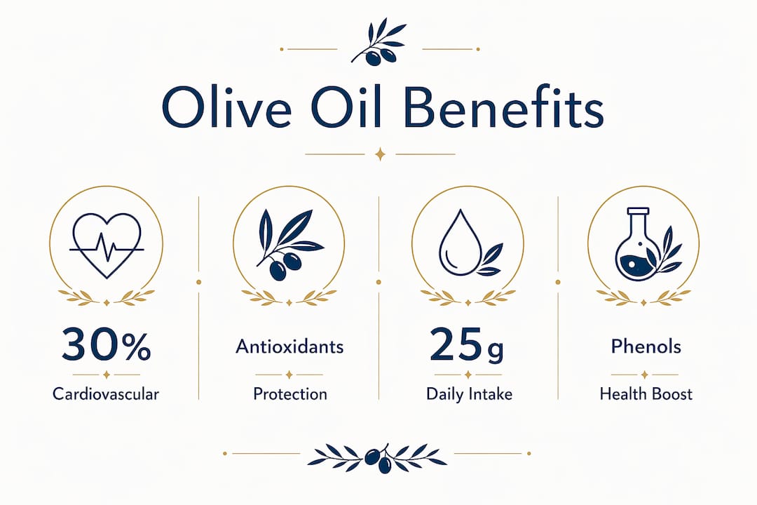 Infographic with key olive oil health statistics