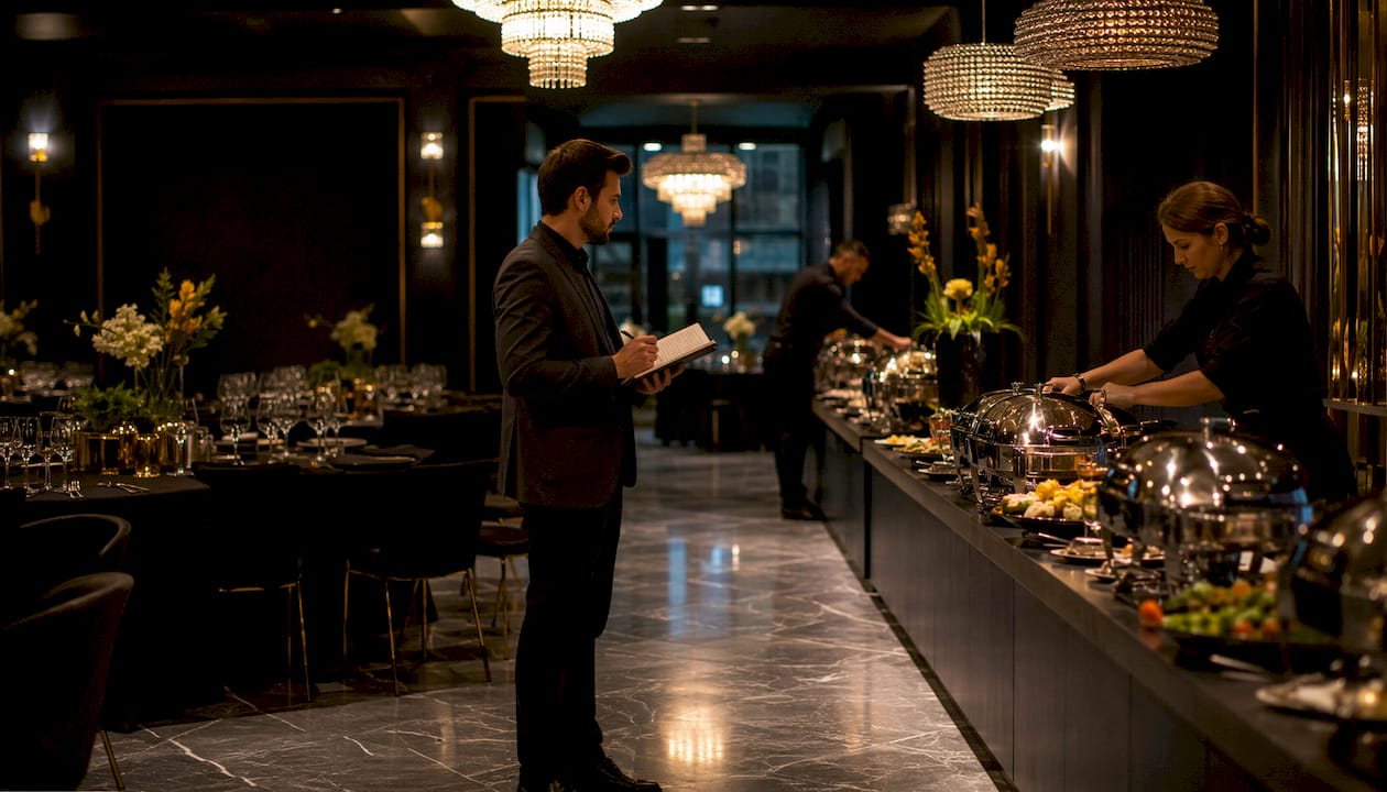 Organización del buffet y circulación fluida de los comensales