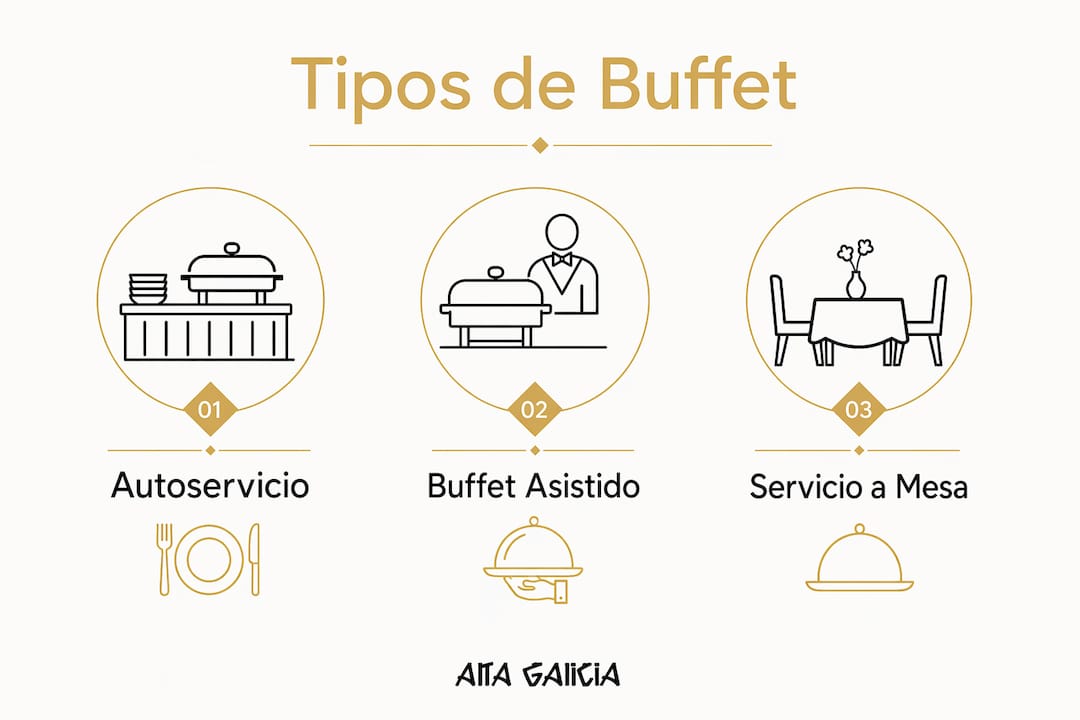 Infografía sobre las opciones más populares de buffet para grupos