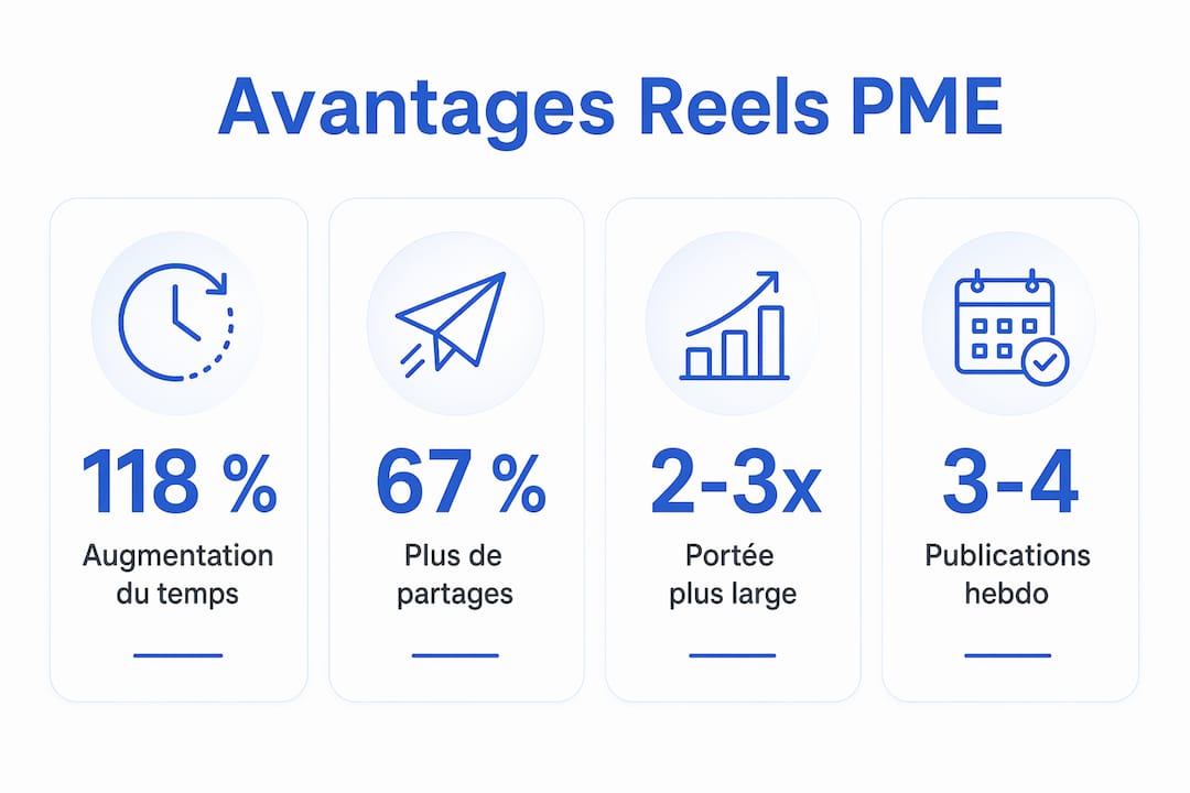 Visuel présentant les bénéfices des Reels pour les petites entreprises