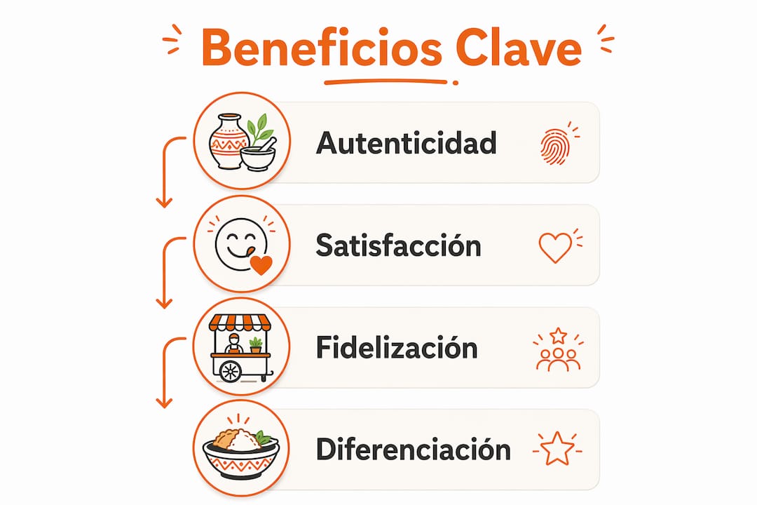 Infografía que resalta los principales beneficios de fusionar distintas culturas en la cocina