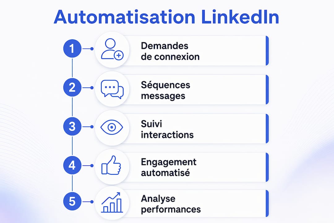 Découvrez en image les différentes étapes pour automatiser efficacement votre prospection B2B sur LinkedIn.