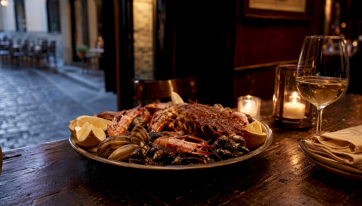 Mariscada recién preparada en un restaurante con sabor a tradición
