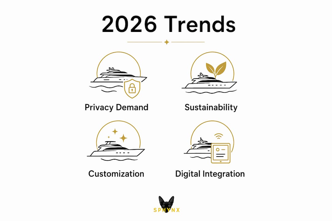 Infographic showing 2026 luxury nautical partnership trends