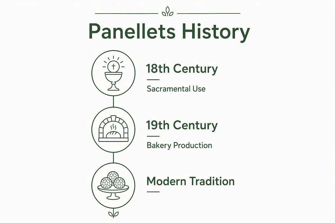 Infographic displaying historical timeline of panellets