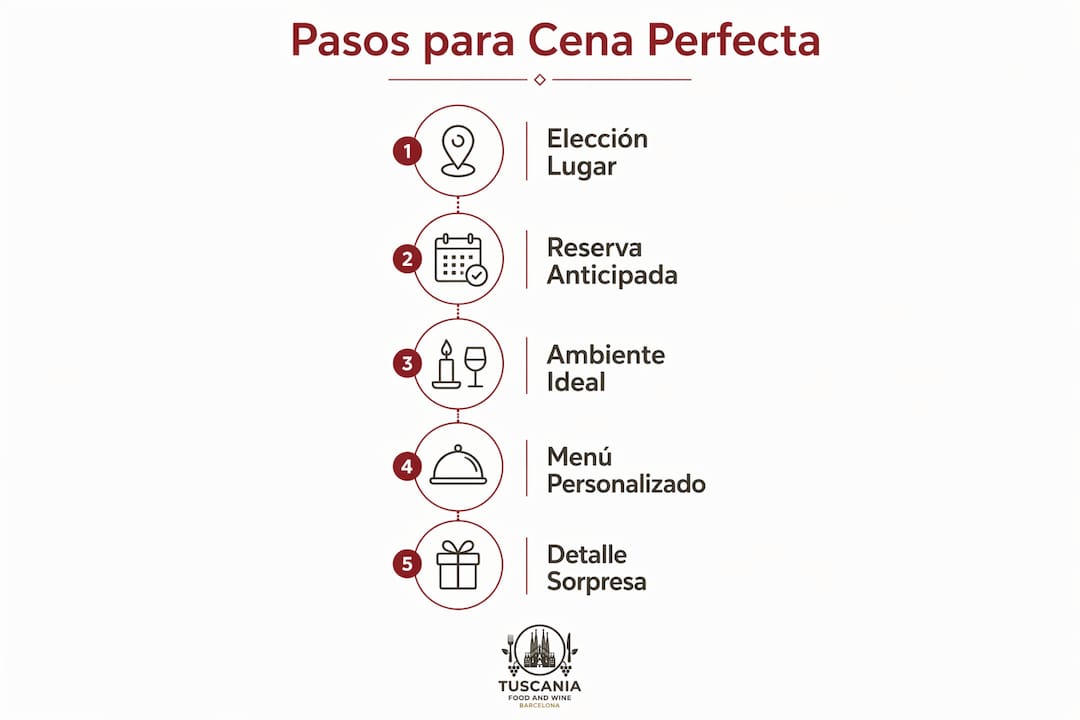 Infografía: cómo organizar una cena de aniversario inolvidable paso a paso