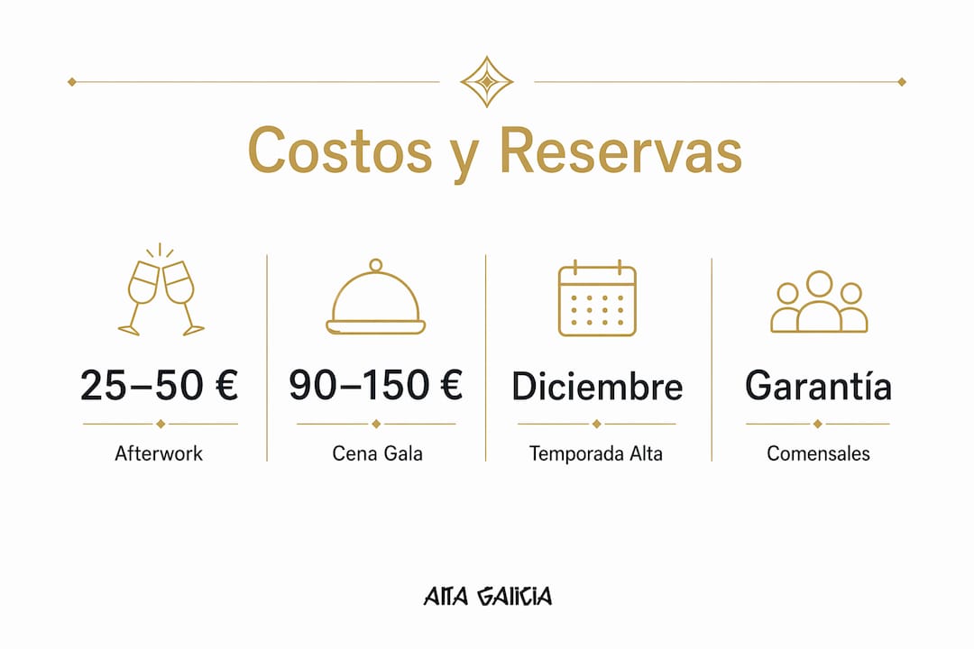Guía visual sobre precios y cómo reservar cenas de empresa en Barcelona