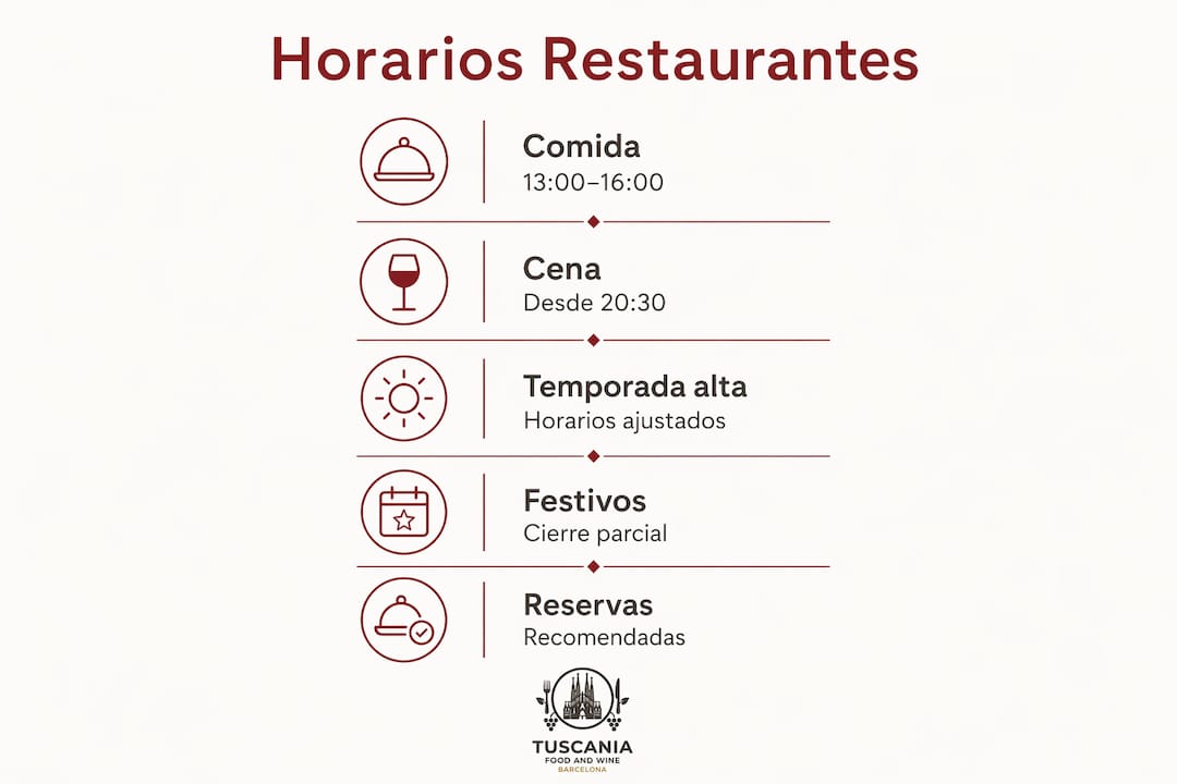 Infografía con los nuevos horarios y modificaciones en los restaurantes