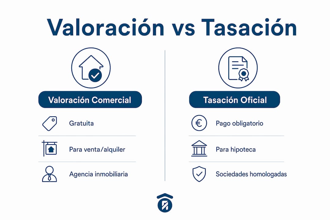 Diferencias visuales entre el valor de mercado y la tasación oficial