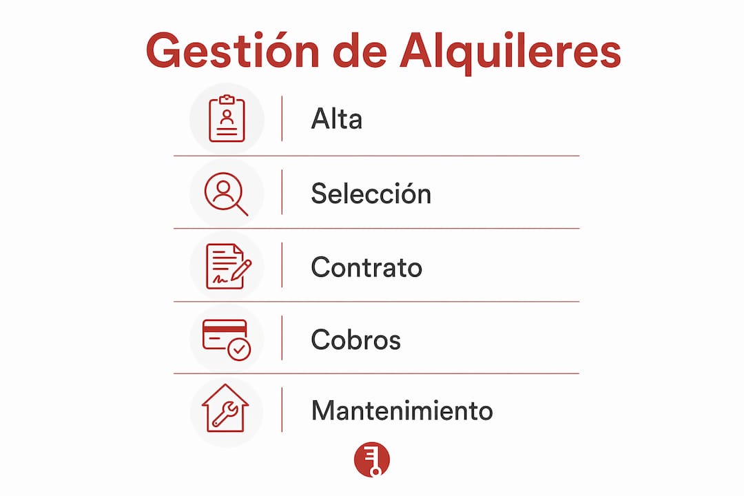 Infografía que explica, paso a paso, cómo se lleva a cabo el proceso de gestión.