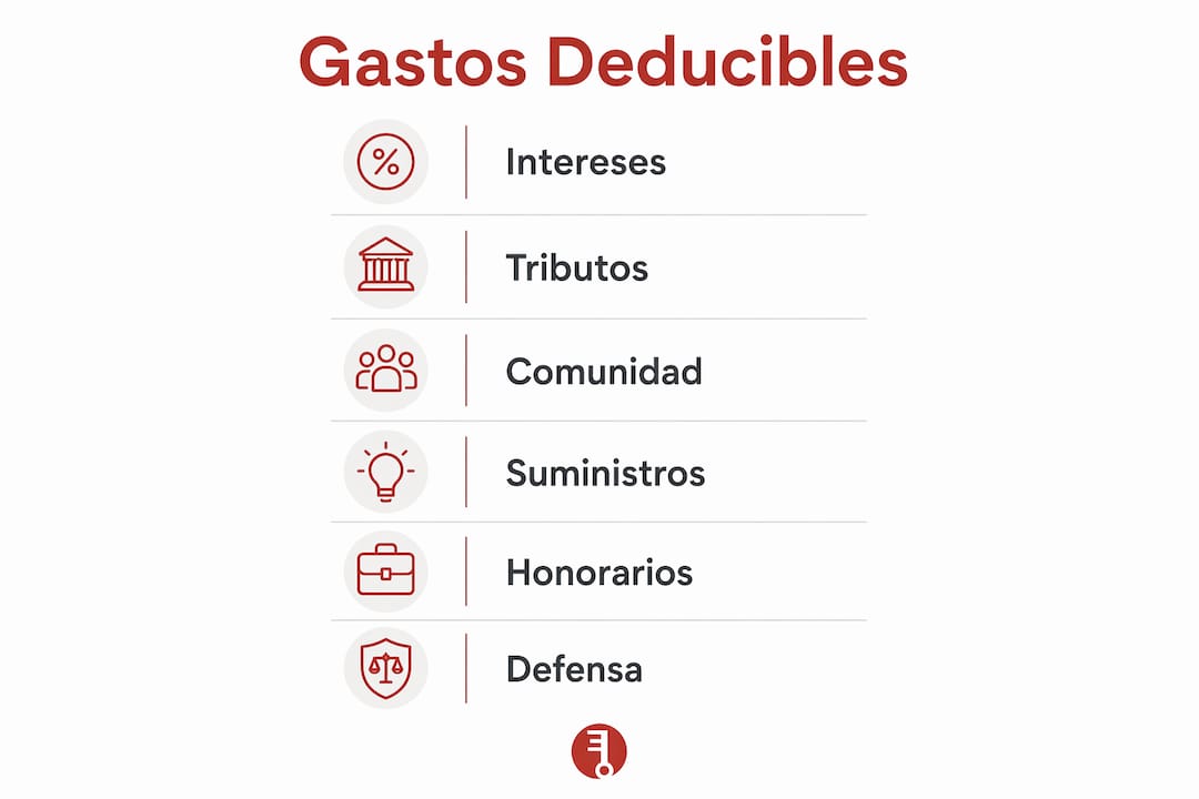 Infografía con los principales gastos deducibles en el alquiler