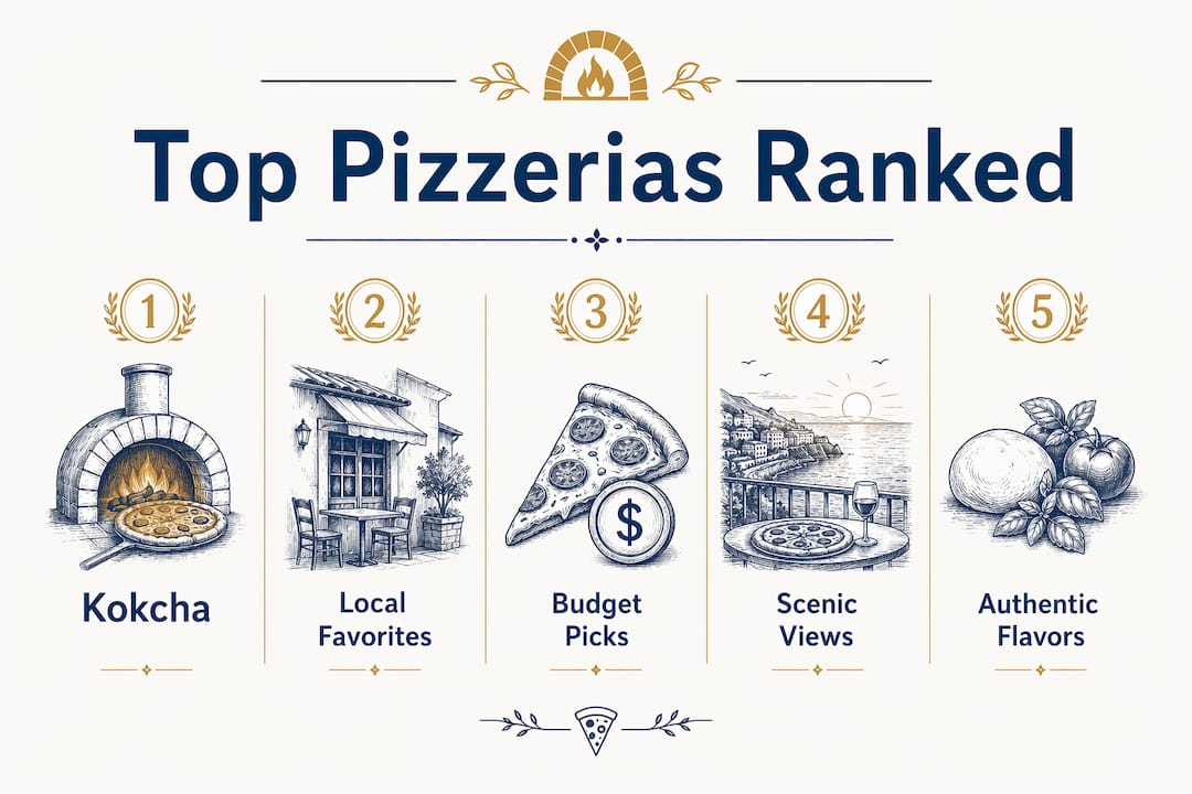 Infographic ranking top pizzerias near Sagrada Familia