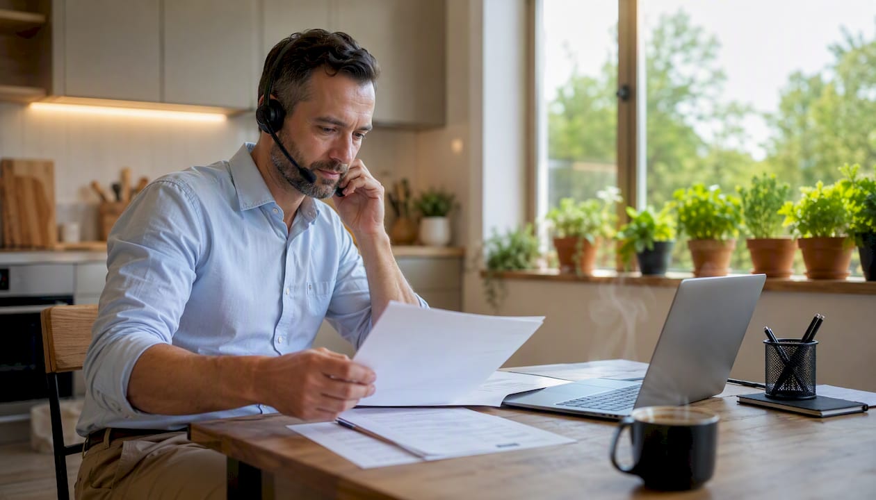 Man coordinating bookings with local agency support