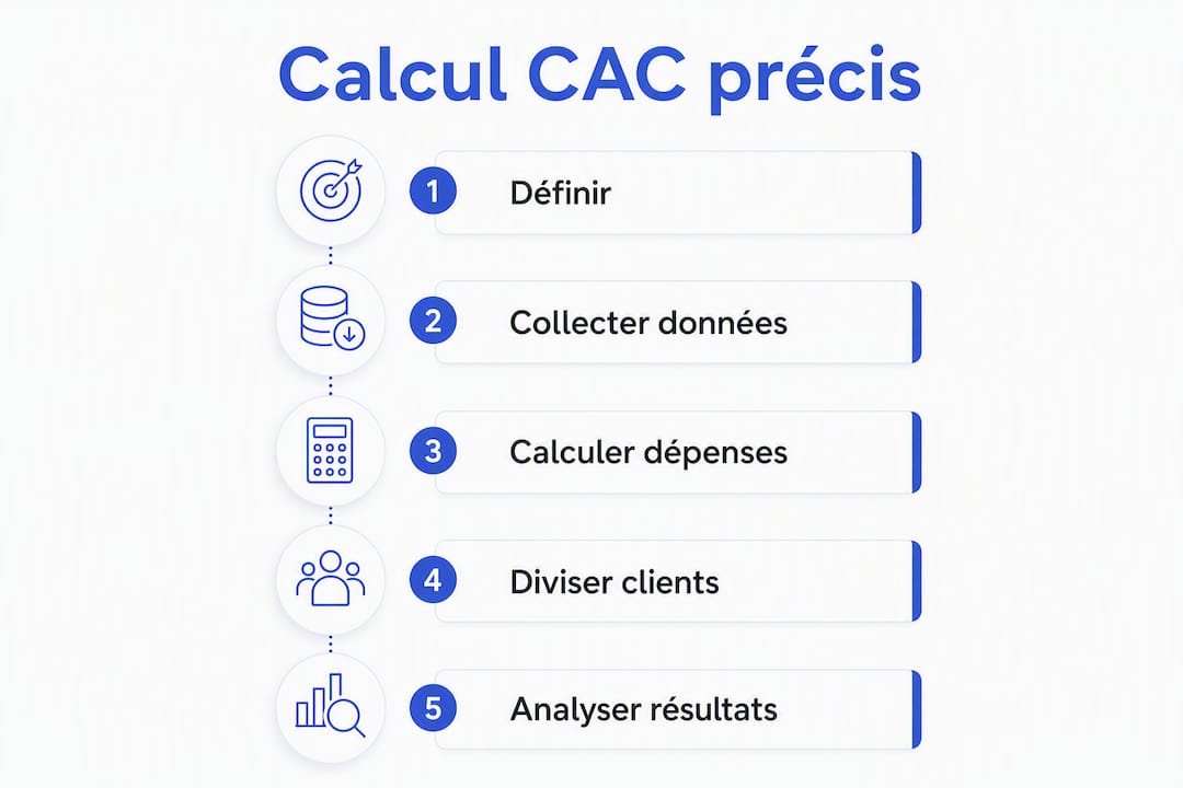 Infographie : les différentes étapes pour calculer le coût d’acquisition client