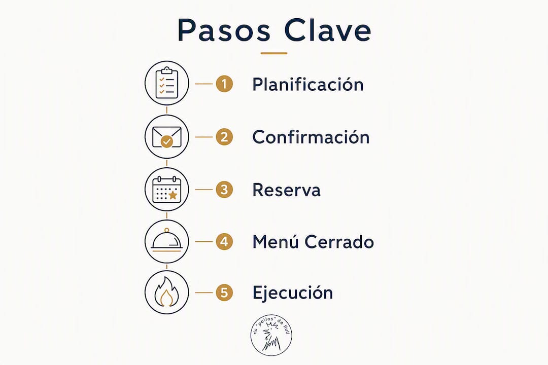 Infografía con los pasos esenciales para organizar un evento