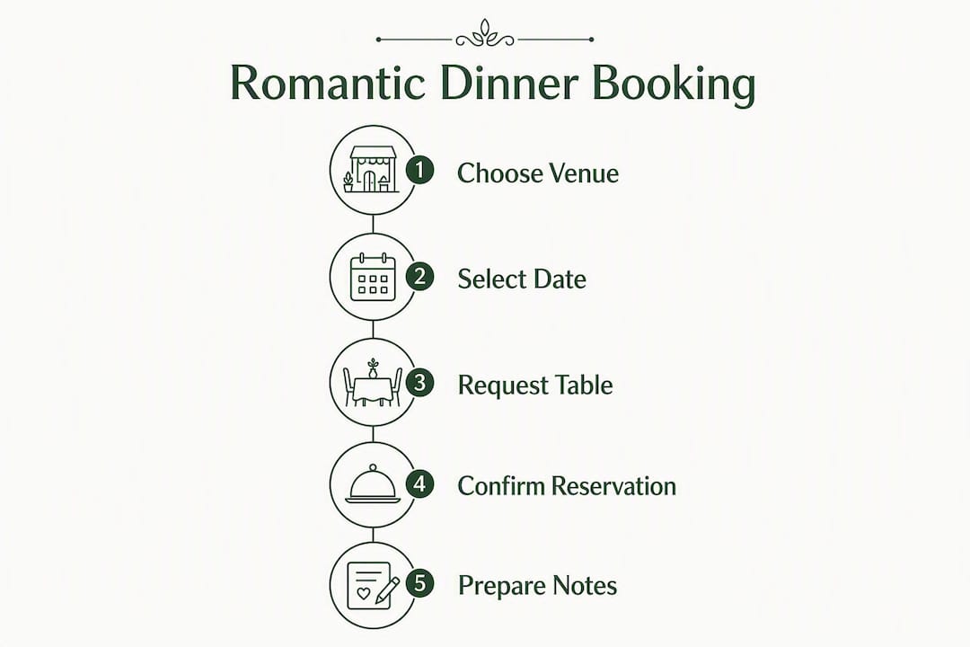 Infographic showing steps to book a romantic dinner