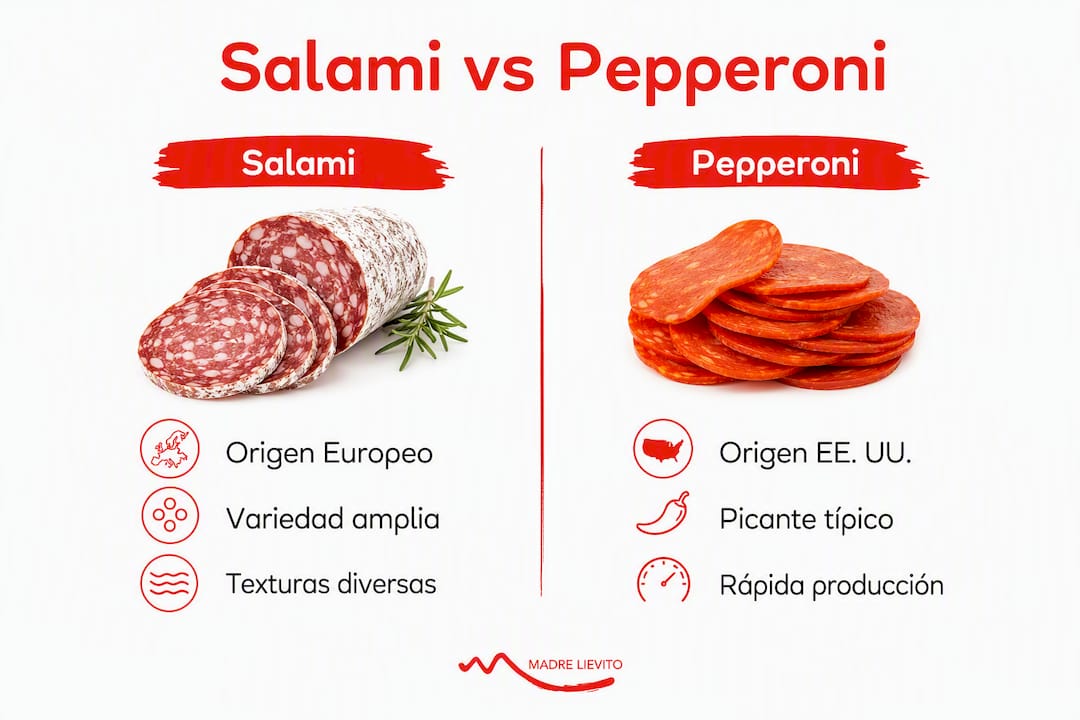 Diferencias clave entre el salami y el pepperoni: una infografía comparativa