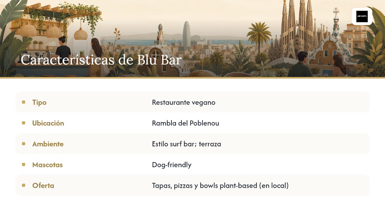 ¿Qué es Blu Bar en Barcelona? — overview diagram