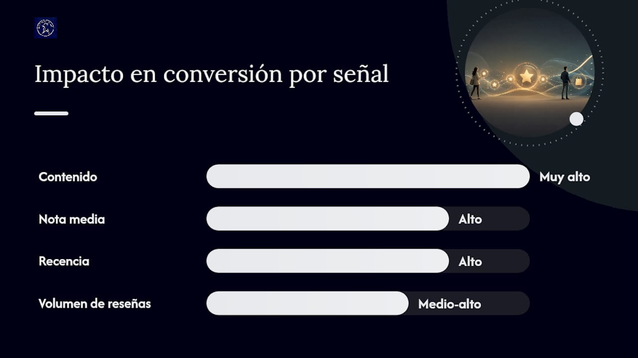 Gráfico que muestra cómo influyen las valoraciones en las conversiones