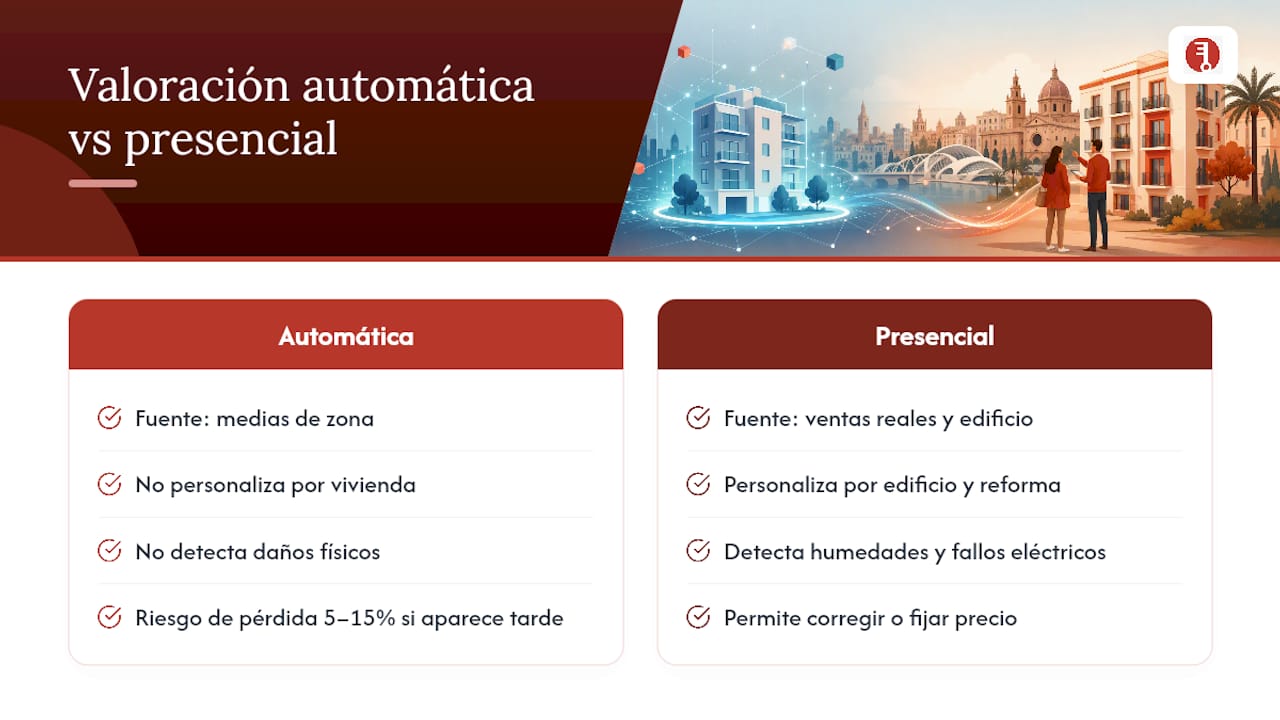 Diferencias entre la tasación automática y la valoración presencial de inmuebles