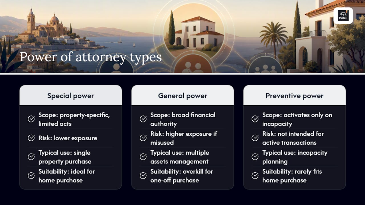 Comparison chart of power of attorney types