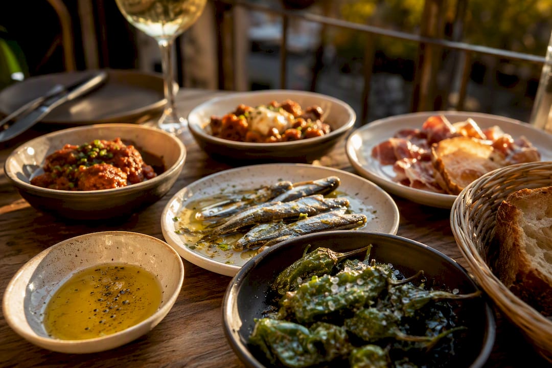 Selección variada de tapas y raciones típicas españolas