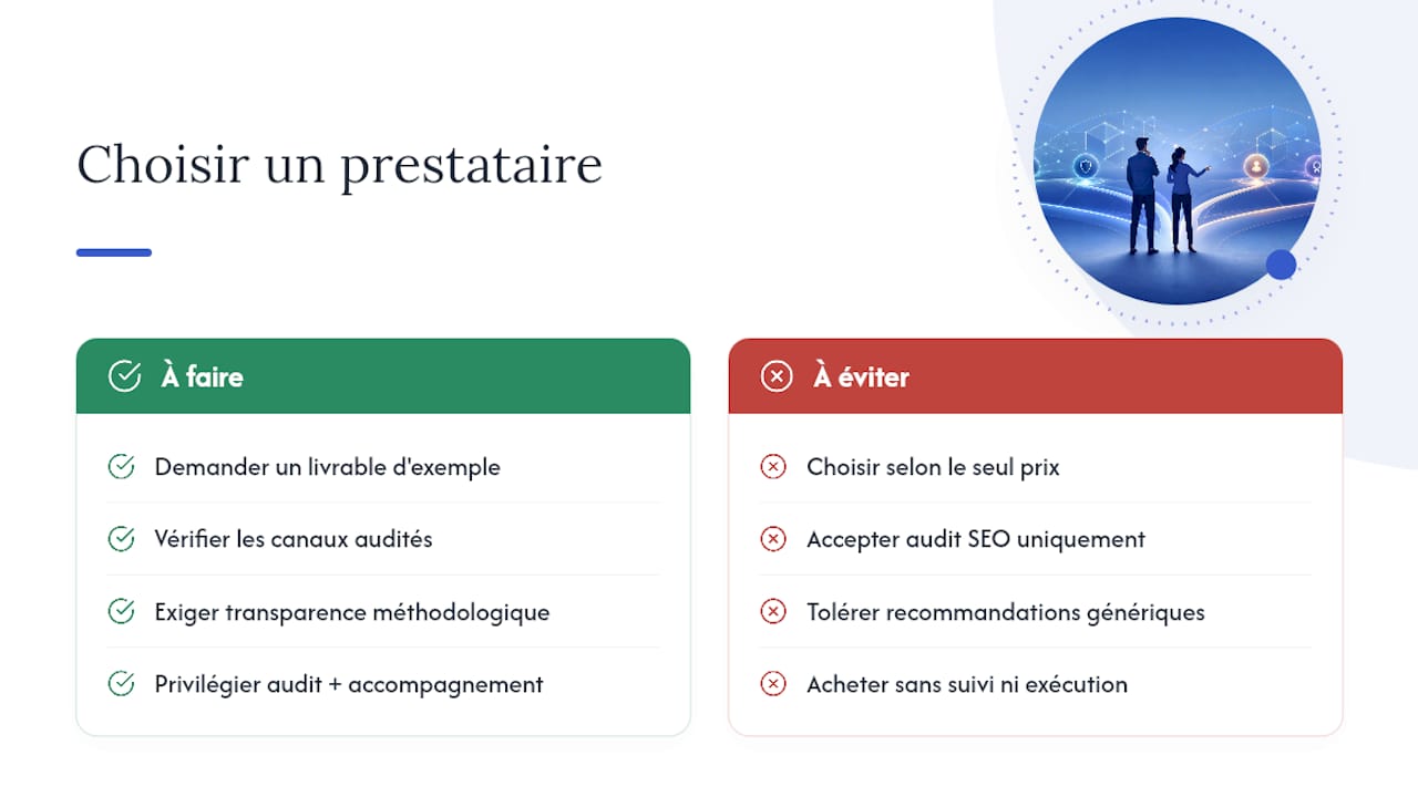 Comment choisir un prestataire pour réaliser cet audit ? — overview diagram