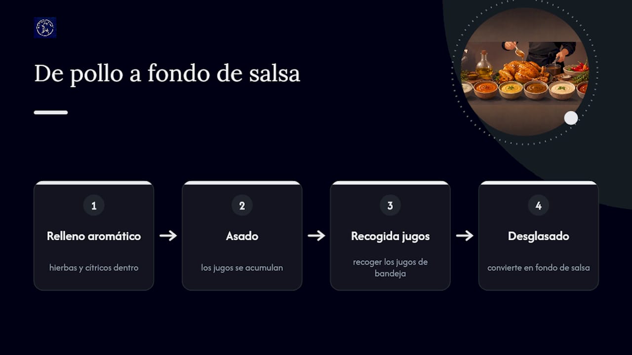 Proceso de convertir jugos en salsa