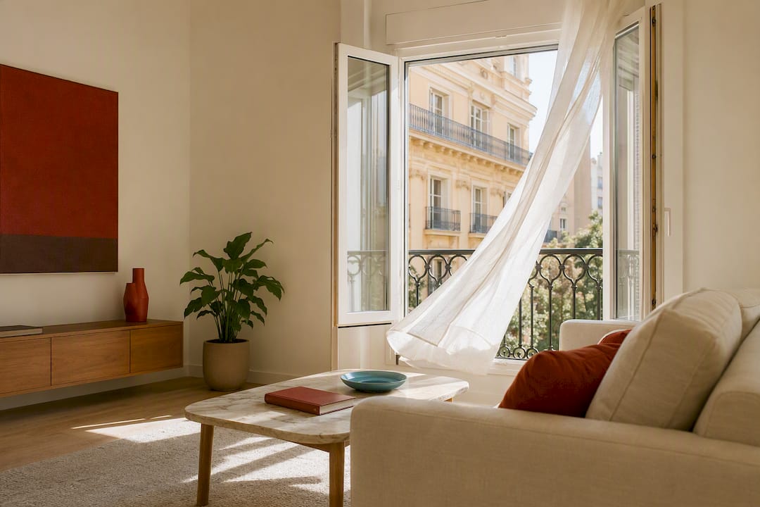 Salón valenciano con mucha luz y buena ventilación