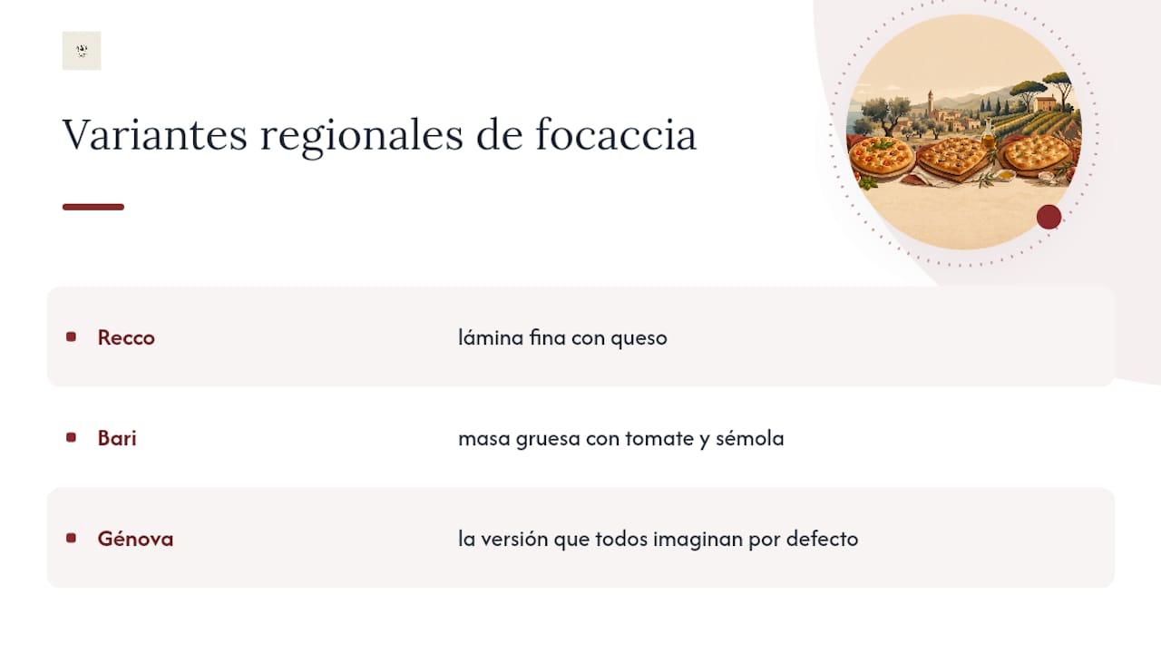 Comparativa de focaccias regionales italianas