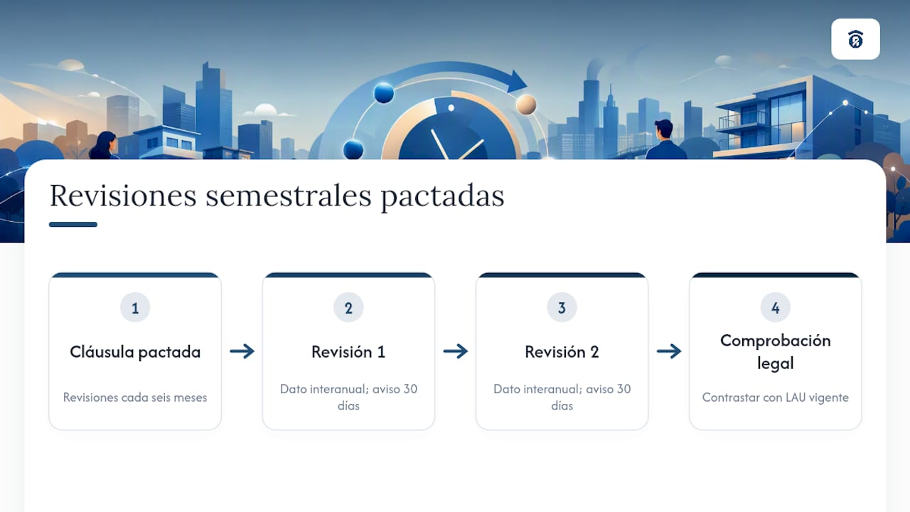 Proceso de revisión semestral del alquiler