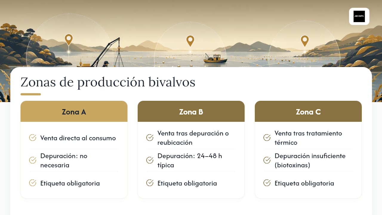 Comparativa de áreas sanitarias para bivalvos