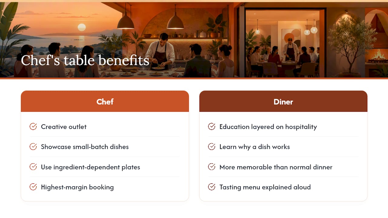 Why Chefs Build Chef's Tables, and What Diners Actually Get From Them — overview diagram